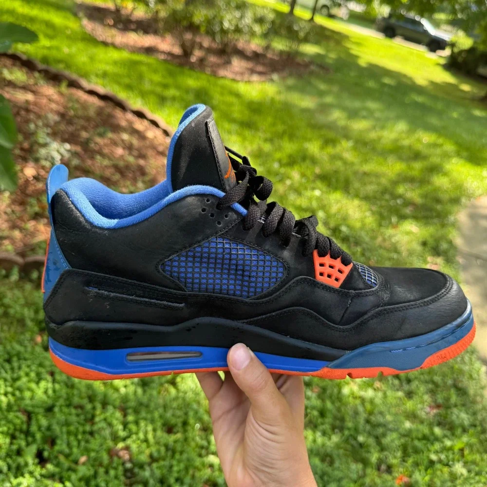 Jordan Air Jordan 4 Retro Mens 12 Black Cavs 308497-027 Blue Orange Basketball